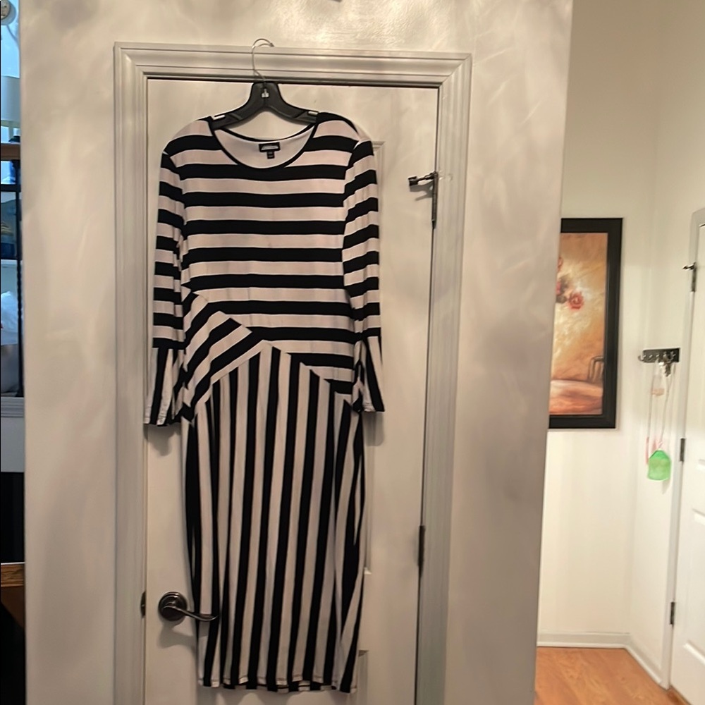 Black and White Striped Dress